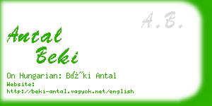 antal beki business card